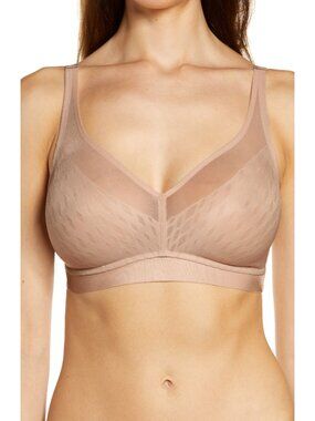 🆕WACOAL Elevated Allure Unpadded Wireless Bra 38DDD Beige #852336